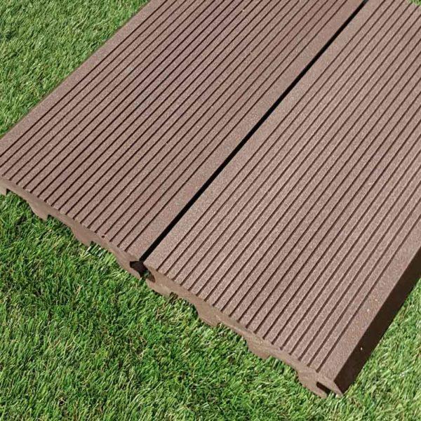 Mid brown semi solid WPC decking from EPW Portugal