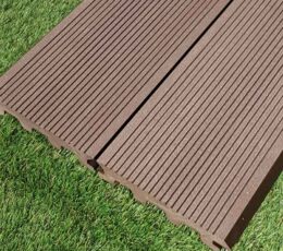 Mid brown semi solid WPC decking from EPW Portugal|