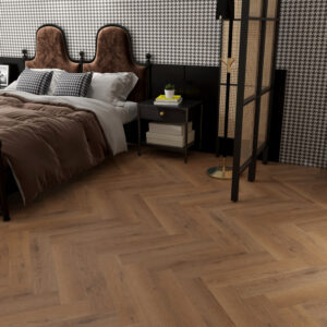Wisper Oak vinyl spc herringbone flooring by Estonee